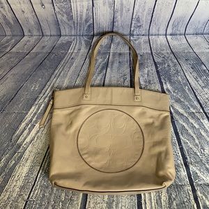 Coach Dove Grey Zippered Tote Satchel Bag